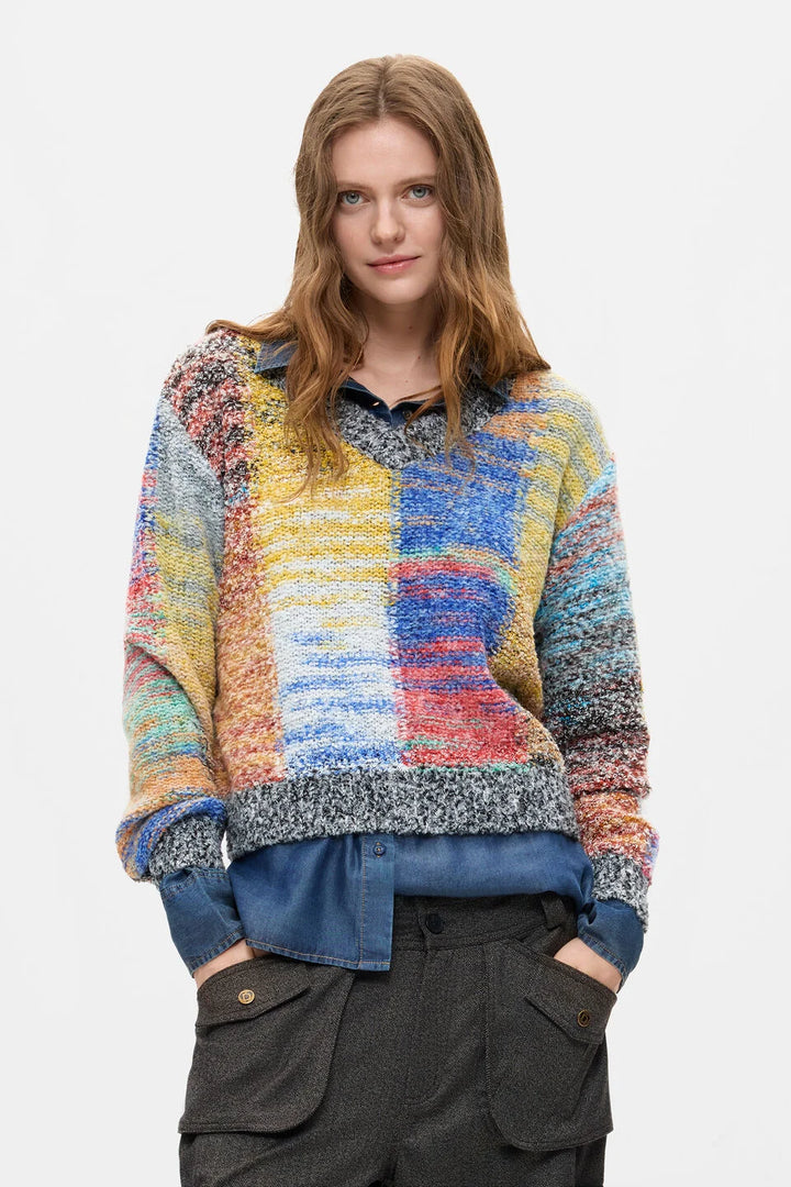 CHUNKY KNIT CROPPED SWEATER "EARTHTEXTURE"