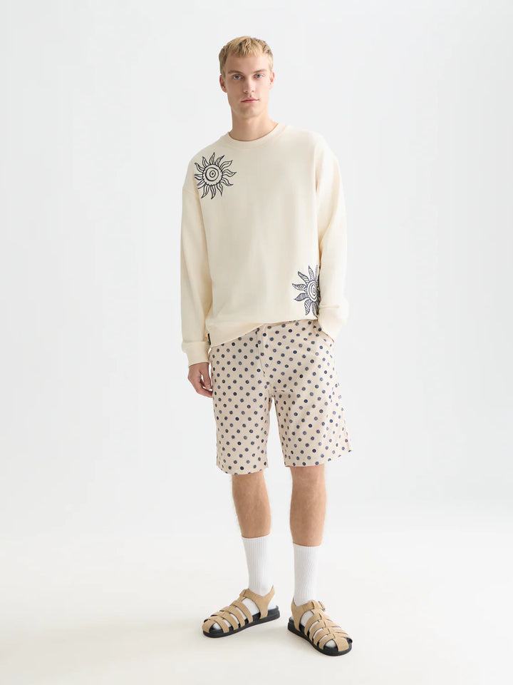 EMBROIDERED RELAXED SWEATSHIRT "EGGNOG"
