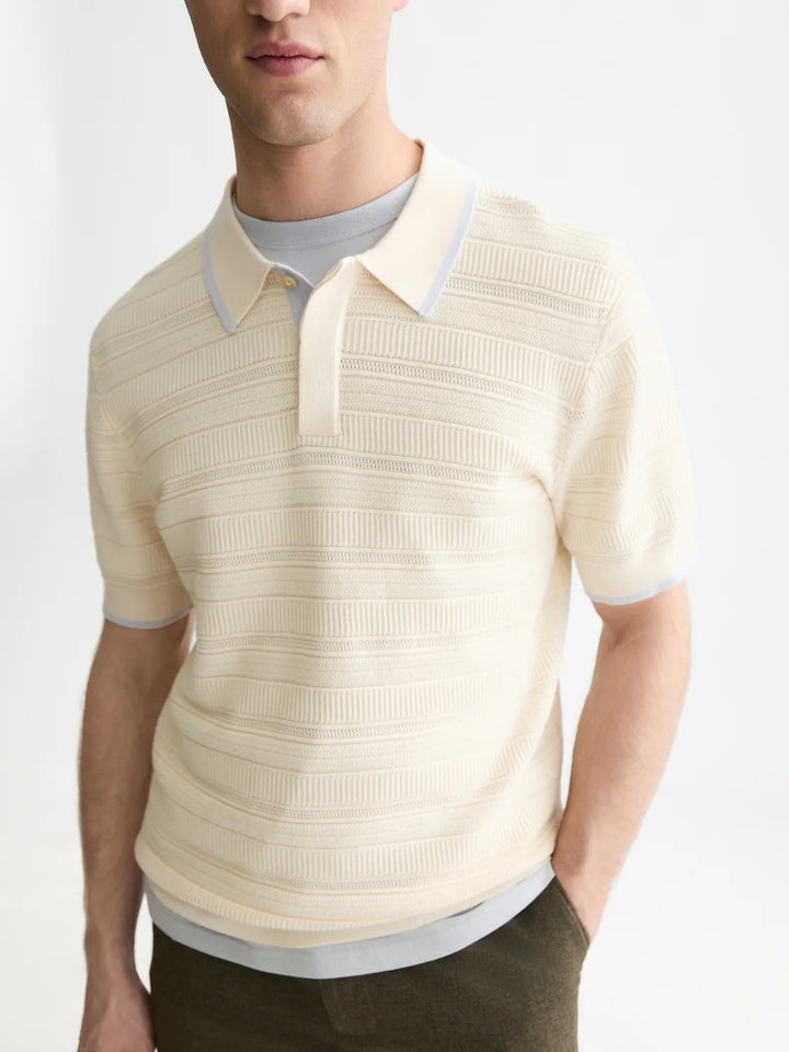 STRUCTURED KNITTED POLO "EGGNOG"