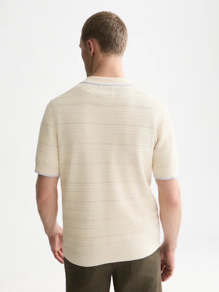 STRUCTURED KNITTED POLO "EGGNOG"