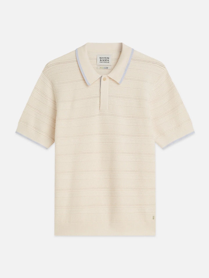 STRUCTURED KNITTED POLO "EGGNOG"