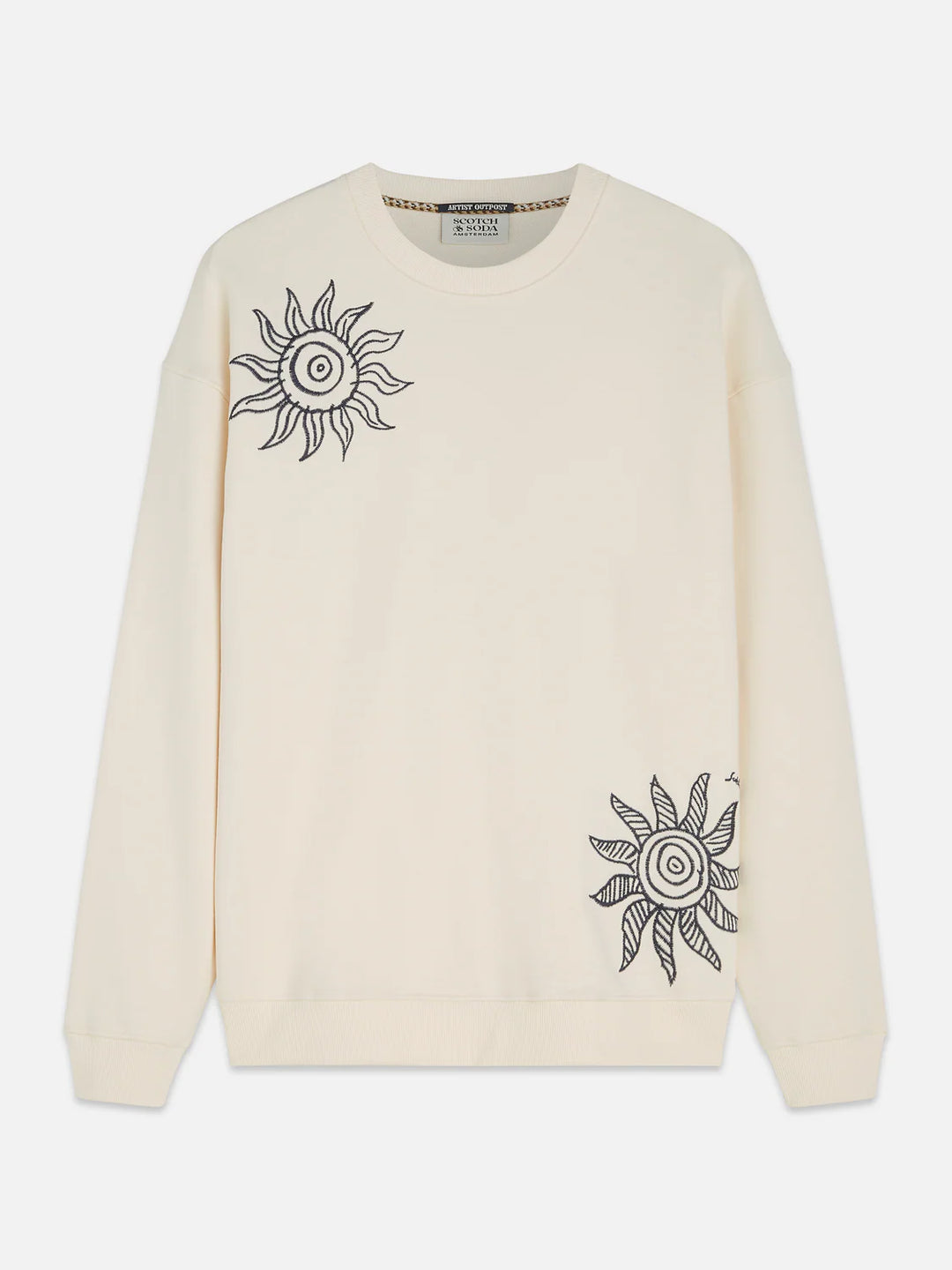EMBROIDERED RELAXED SWEATSHIRT "EGGNOG"