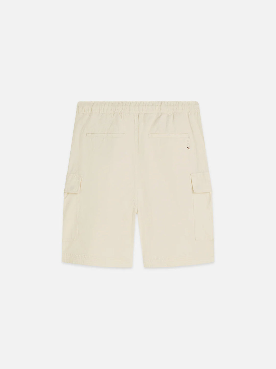 LINEN BLEND RELAXED CARGO BERMUDA SHORTS "EGGNOG"