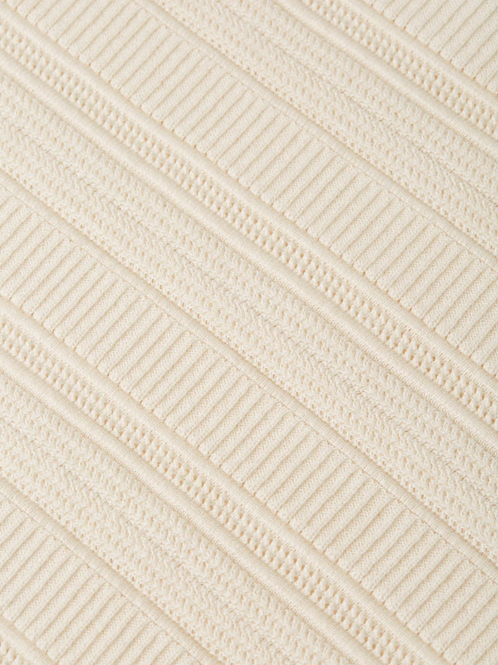STRUCTURED KNITTED POLO "EGGNOG"