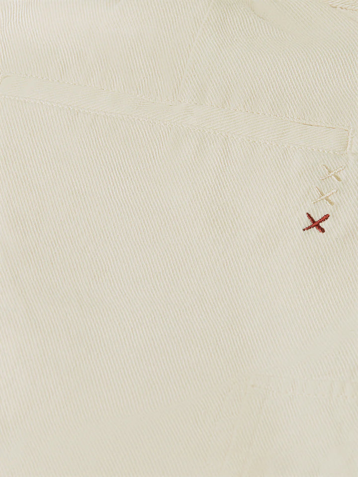 LINEN BLEND RELAXED CARGO BERMUDA SHORTS "EGGNOG"