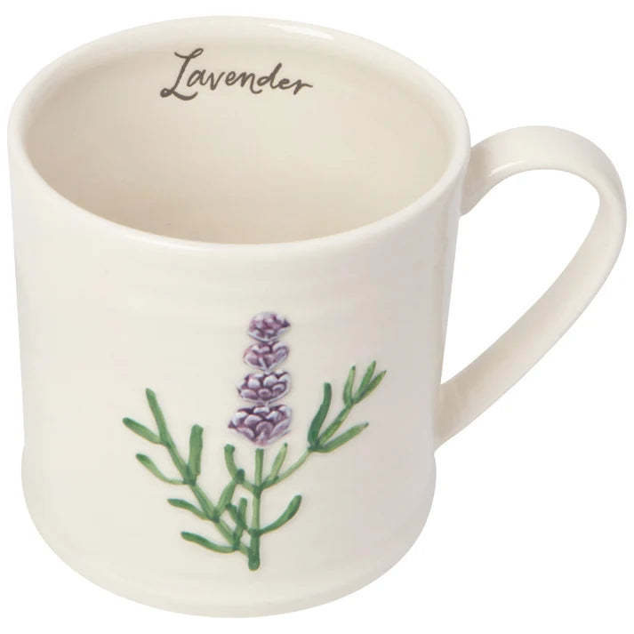 LAVENDER EMBOSSED MUG 16OZ