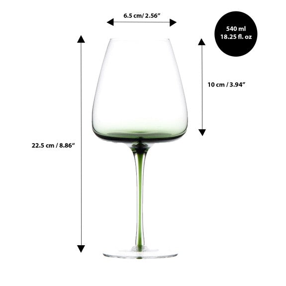 GEM EMERALD WINE GLASSES 540ML - SET OF 4