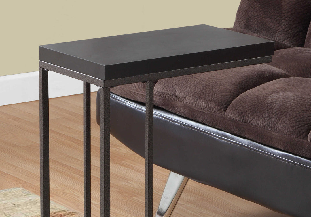 ACCENT TABLE "ESPRESSO/BRONZE METAL"