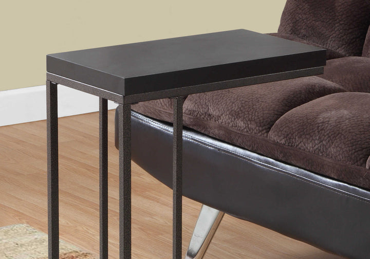 ACCENT TABLE "ESPRESSO/BRONZE METAL"