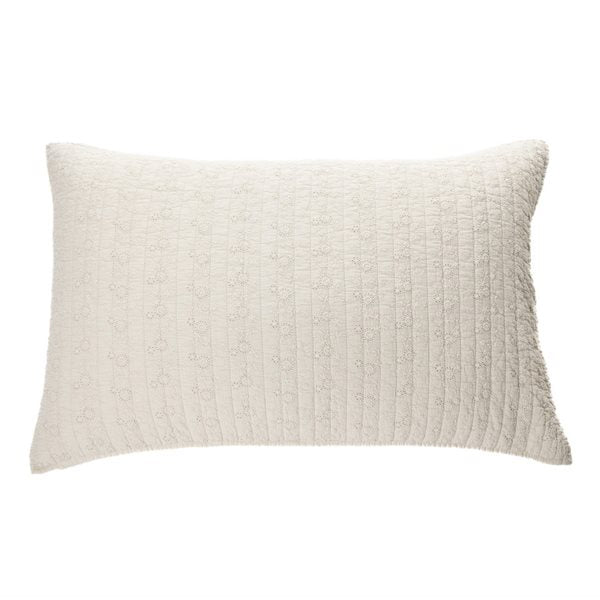 ESTELLE EMBROIDERED NATURAL PILLOW SHAM