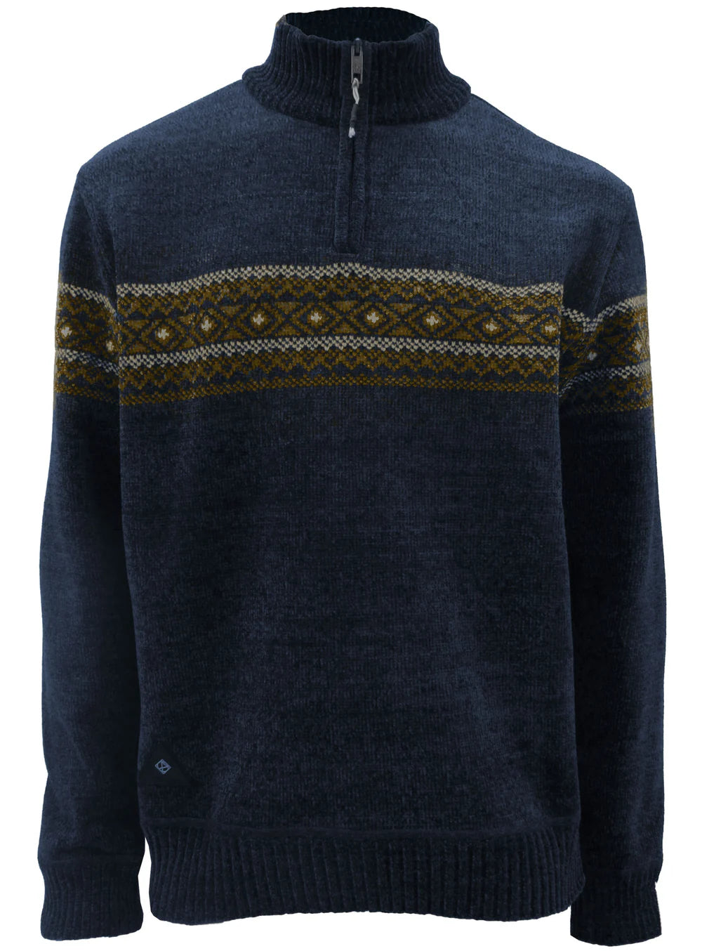 ETHAN MOCK NECK BONDED SWEATER "NAVY BARK"