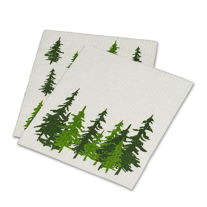 EVERGREEN FOREST DISHCLOTHS, SET OF 2 6.5X8''L