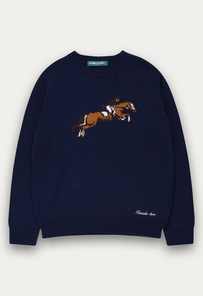 EQUESTRIAN KNIT CREW "NAVY"
