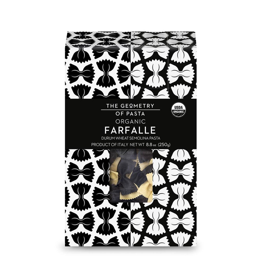 ORGANIC BLACK &amp; WHITE FARFALLE PASTA WITH BLACK SQUID INK 250G