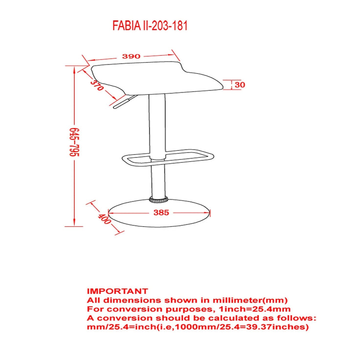 FABIA II ADJUSTABLE HEIGHT STOOL