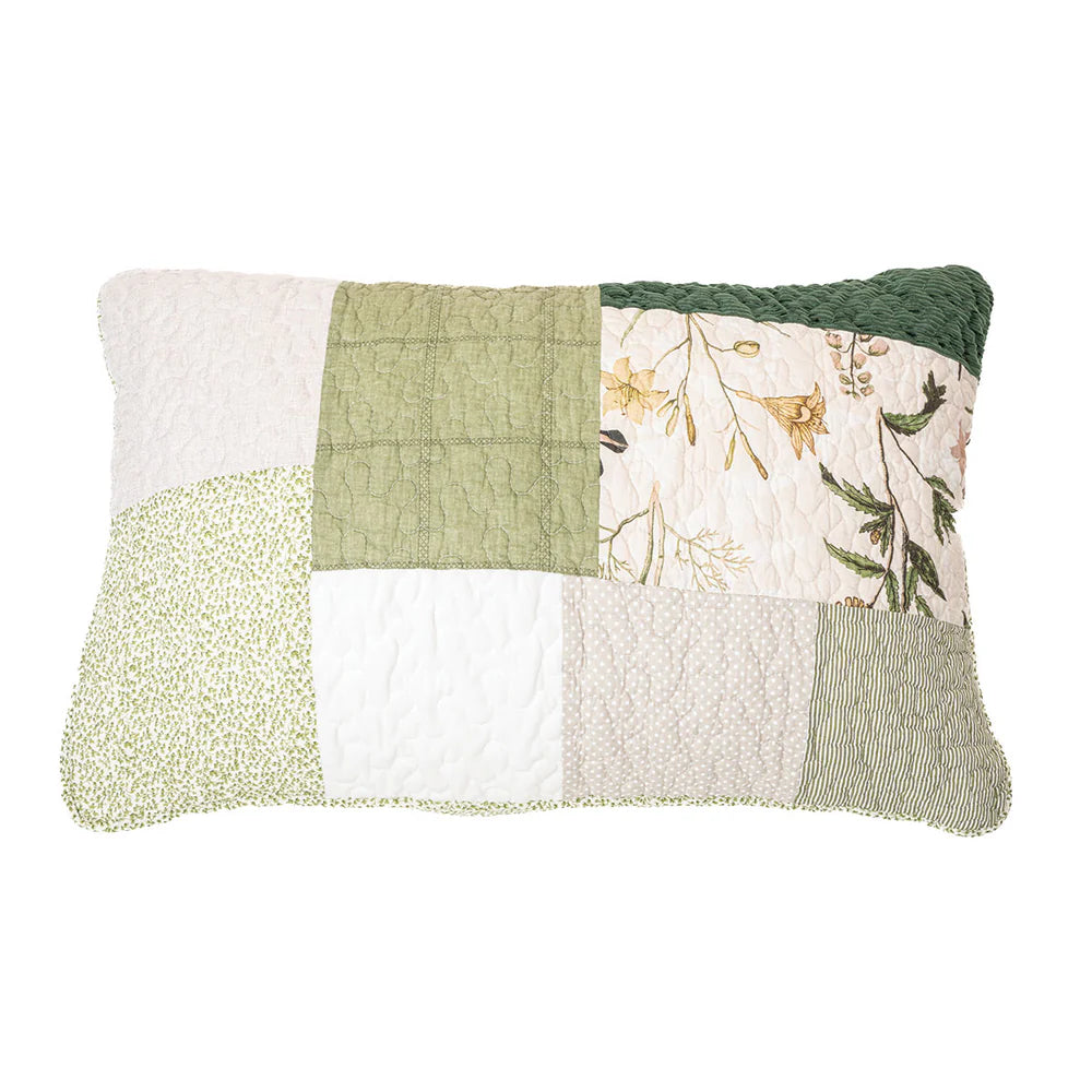 FENOUIL PATCHWORK DECORATIVE PILLOW SHAM - QUEEN 20X20