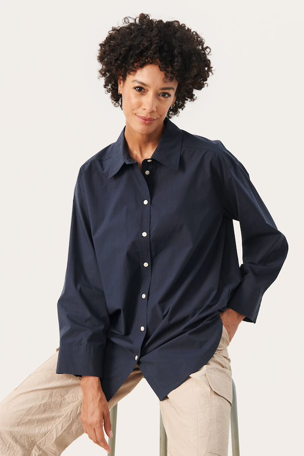 FESTINAPW OVERSIZED SHIRT "NAVY"