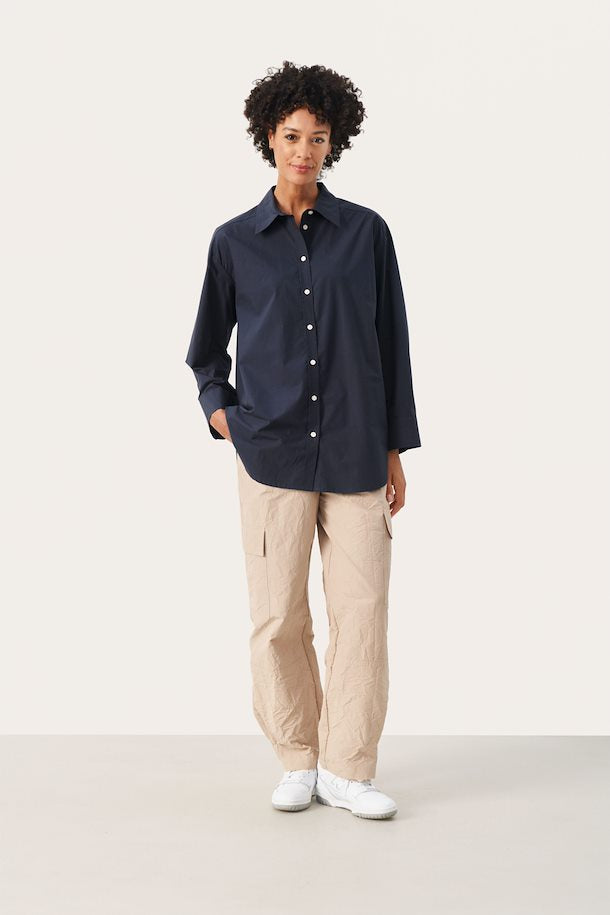 FESTINAPW OVERSIZED SHIRT "NAVY"