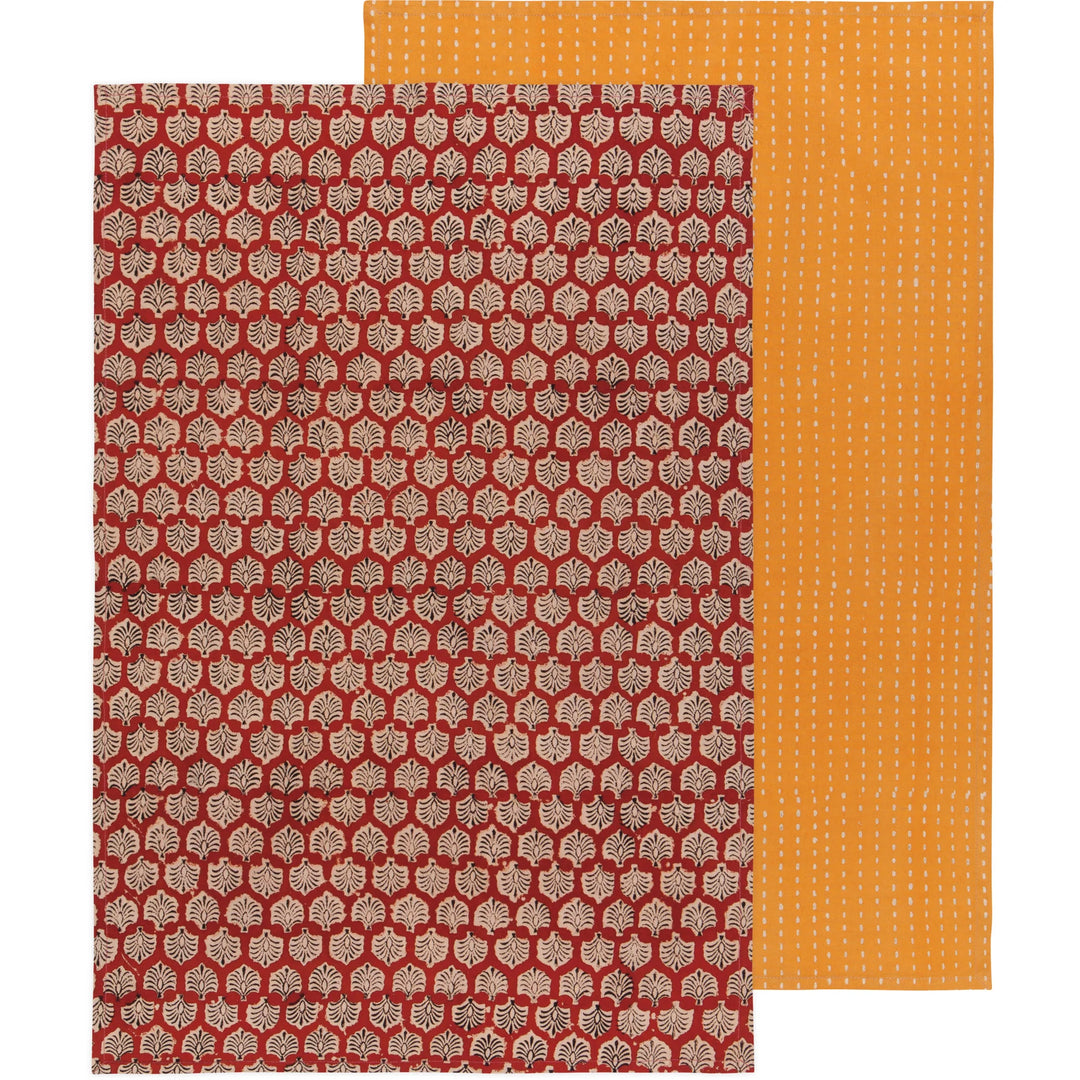 FIELD BLOCK PRINTED DISHTOWEL - SET OF 2