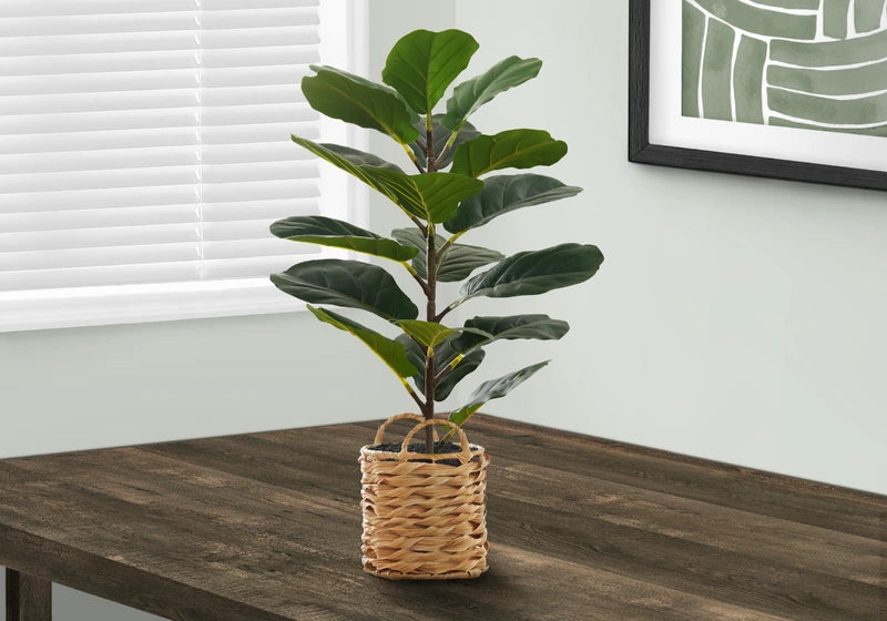 TALL ARTIFICIAL POTTED FIDDLE TREE 28"