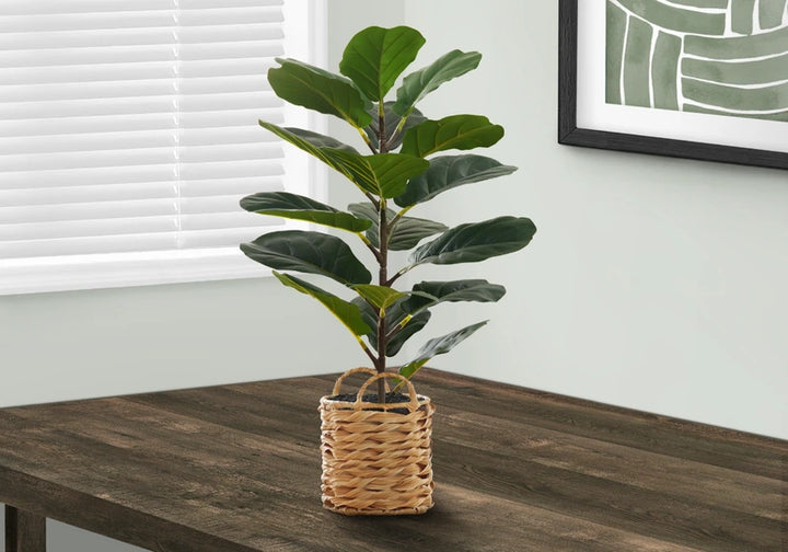 TALL ARTIFICIAL POTTED FIDDLE TREE 28"