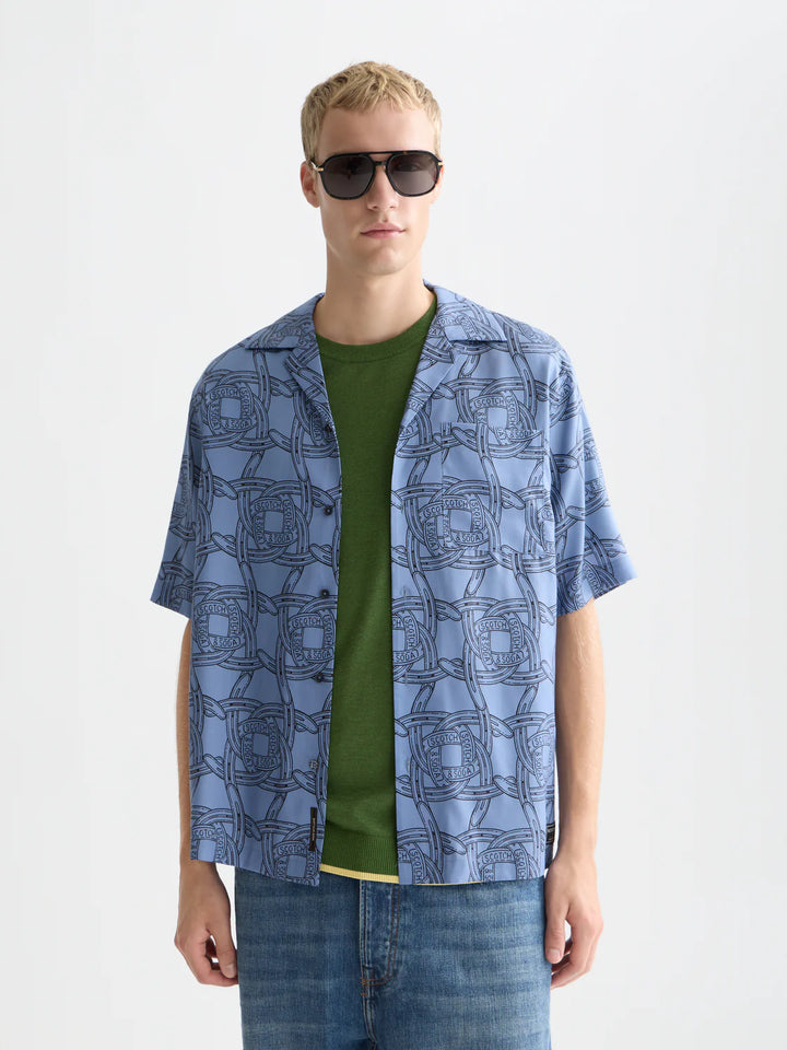 PRINTED RELAXED SHORT SLEEVE SHIRT "HORSESHOES INFINITY"