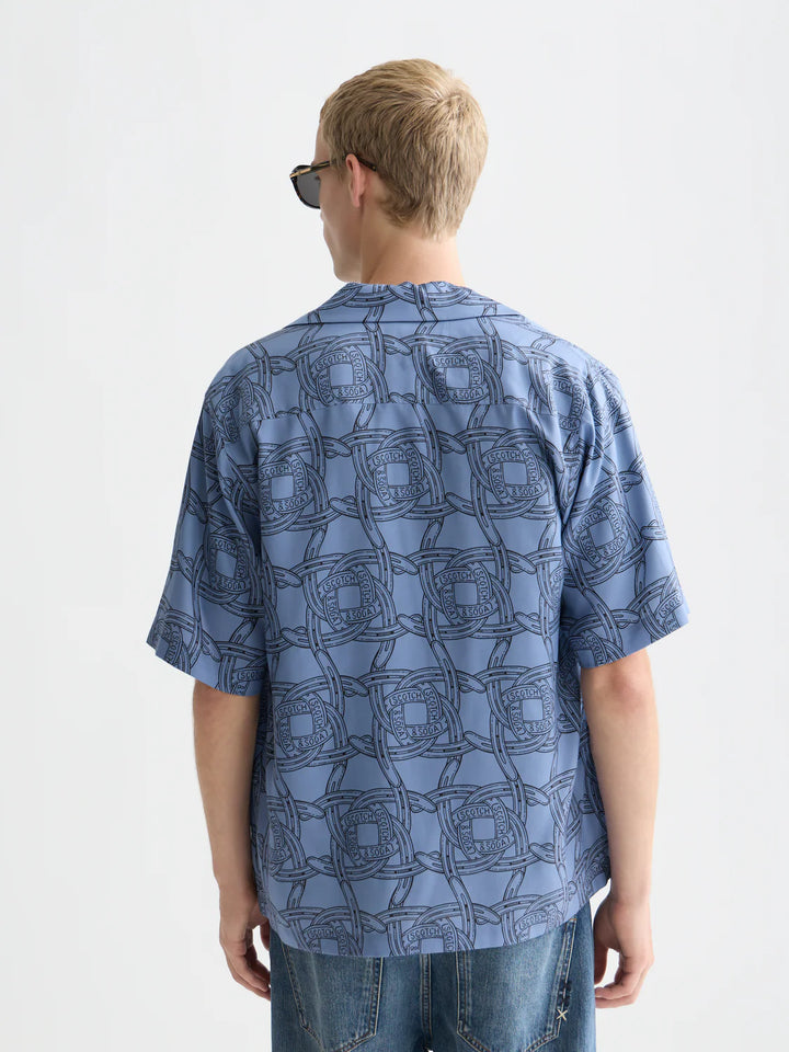 PRINTED RELAXED SHORT SLEEVE SHIRT "HORSESHOES INFINITY"