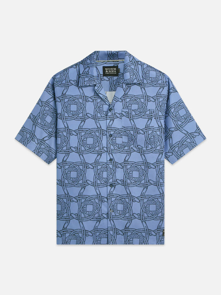 PRINTED RELAXED SHORT SLEEVE SHIRT "HORSESHOES INFINITY"