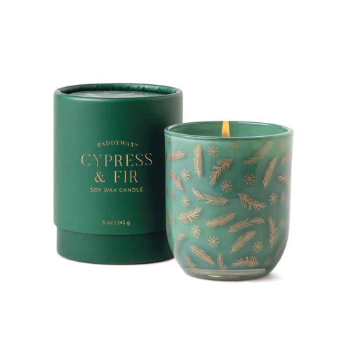 CYPRESS & FIR GREEN OPAQUE VESSEL WITH COPPER DECAL