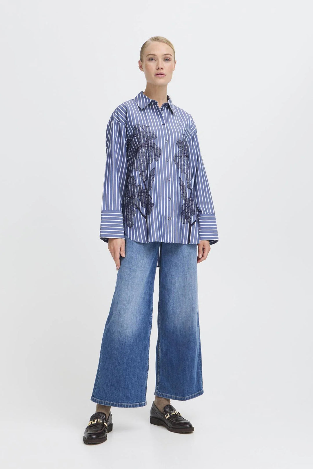 BYFIRAS FLOWER SHIRT "BLUE QUARTZ MIX"