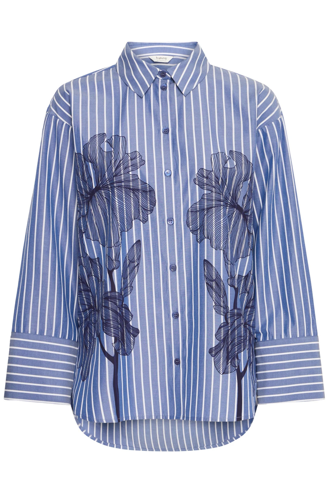 BYFIRAS FLOWER SHIRT "BLUE QUARTZ MIX"