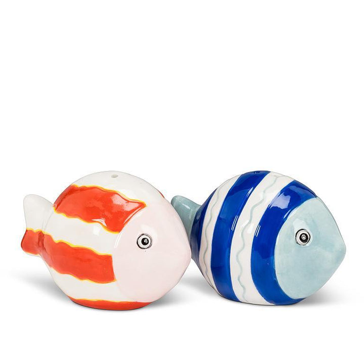 STRIPED FISH SALT &amp; PEPPER SHAKER SET 2&