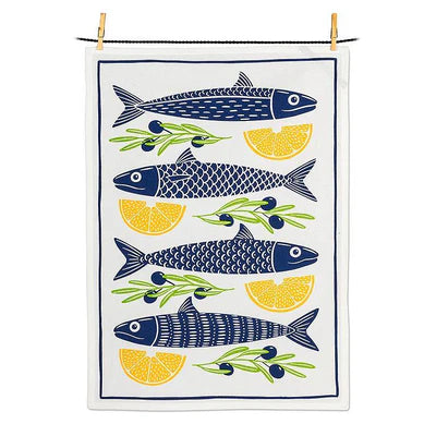 FISH AND LEMONS KITCHEN TOWEL 20X28''L