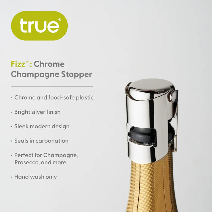 FIZZ CHAMPAGNE STOPPER IN CHROME