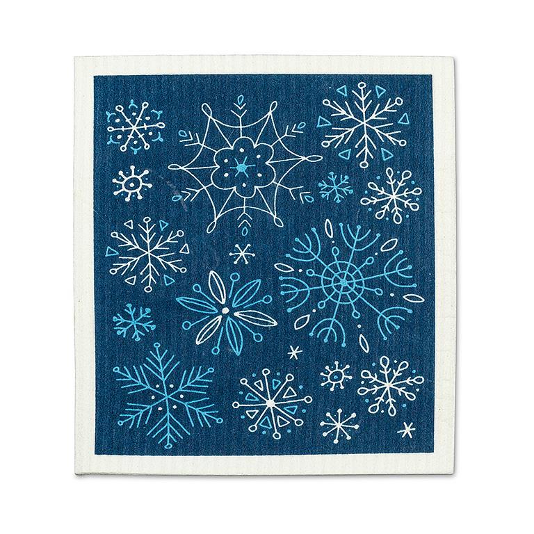 ALLOVER SNOWFLAKES DISHCLOTHS, SET OF 2 6.5X8''L