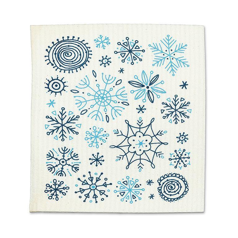 ALLOVER SNOWFLAKES DISHCLOTHS, SET OF 2 6.5X8''L