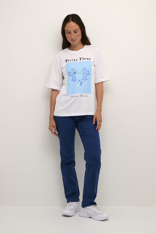 KADINA T-SHIRT - BLUE FLOWERS/YELLOW LEMONS