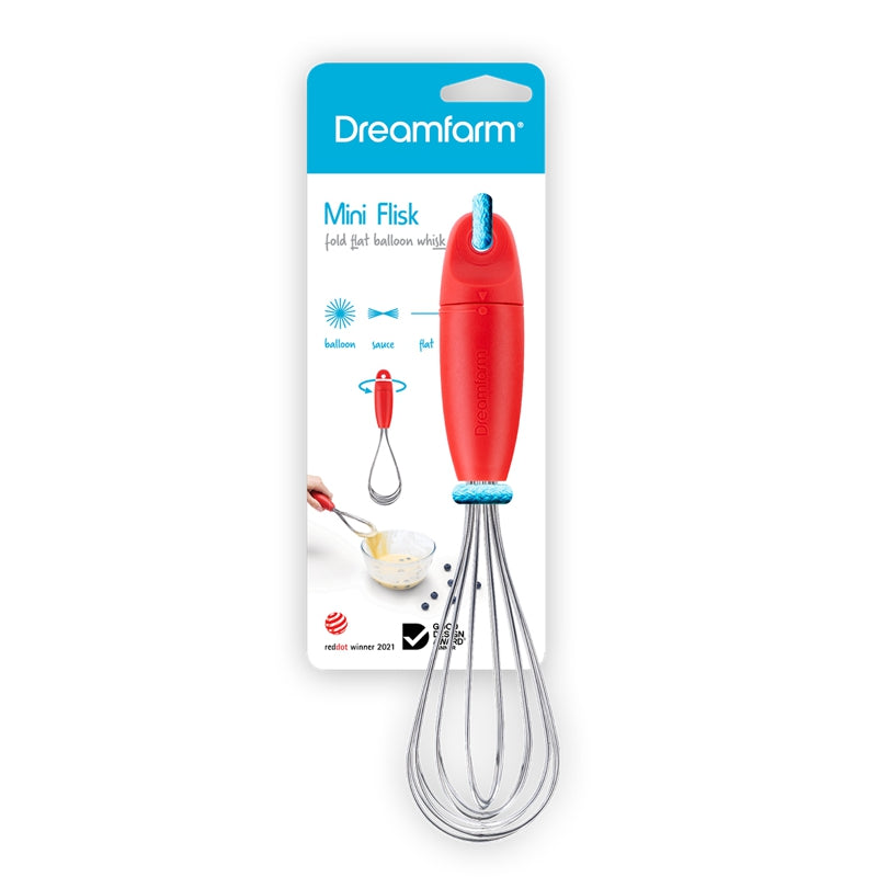 MINI FLISK FOLD FLAT BALLOON WHISK "RED"
