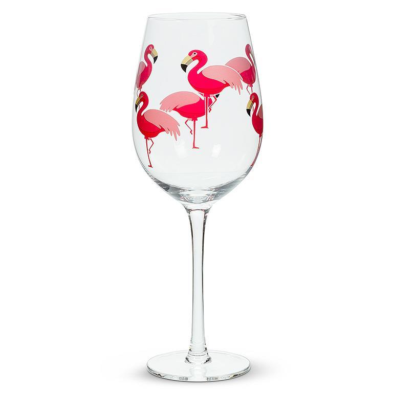 FLAMINGO WINE GLASS 9.5&