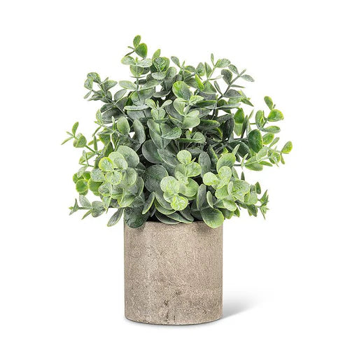 WIDE FLOCKED LEAF PLANT POT 8.5''H