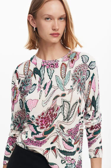 SWEATER WITH FLORAL DETAILS