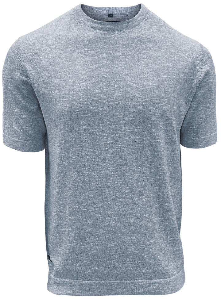 MASON - SEMI-FIT COTTON-LINEN SLUB CREWNECK T-SHIRT "FOG"