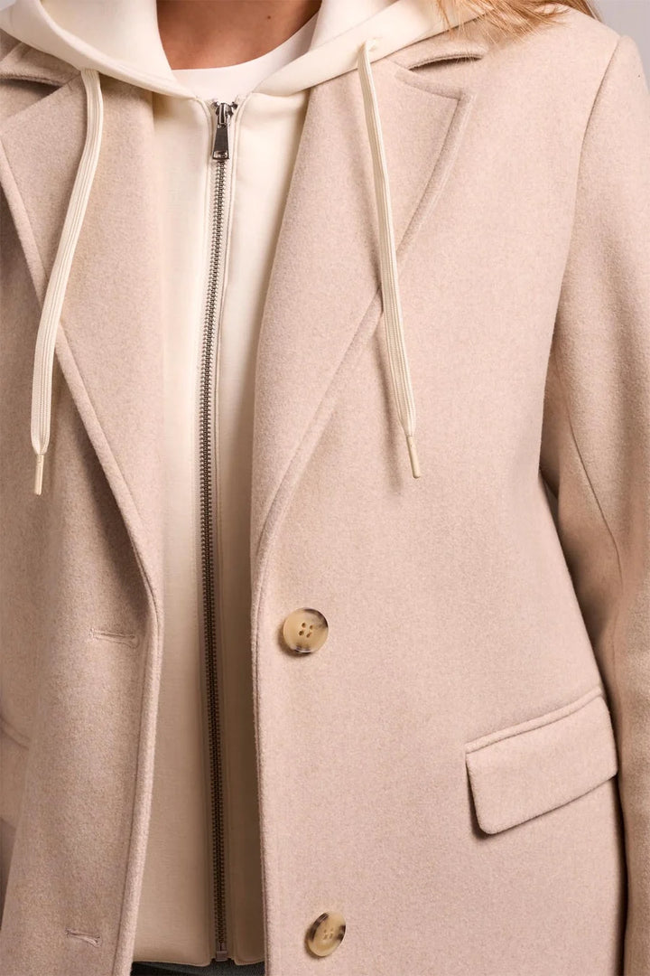 ULTRA-SOFT KNIT COAT WITH REMOVABLE FOOLER HOODIE "OATMEAL"