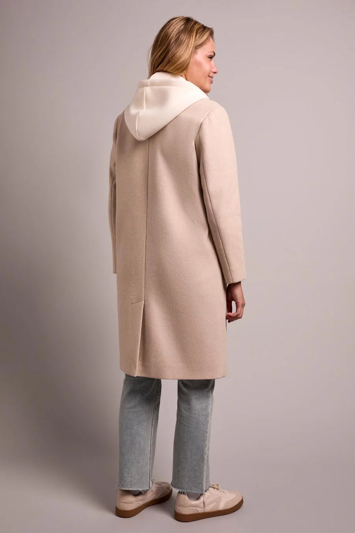 ULTRA-SOFT KNIT COAT WITH REMOVABLE FOOLER HOODIE "OATMEAL"