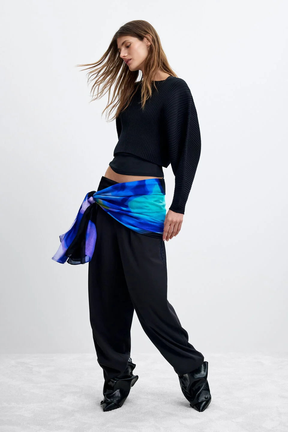 RECTANGULAR GRADIENT FOULARD "BLUE"