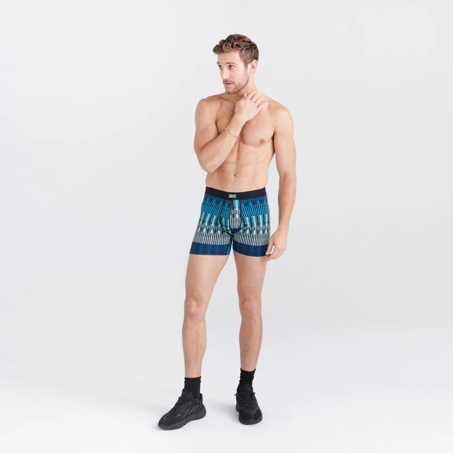 DAYTRIPPER BOXER BRIEF 5" "FREQUENCY STRIPE - TEAL"