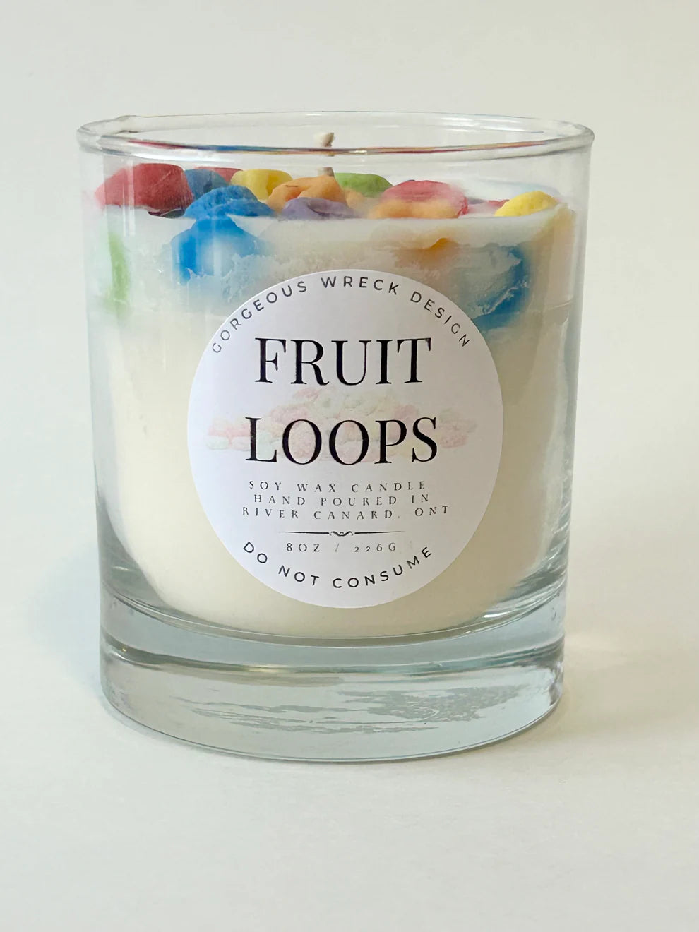 GORGEOUS WRECK DESIGN FRUIT LOOPS DESSERT CANDLE
