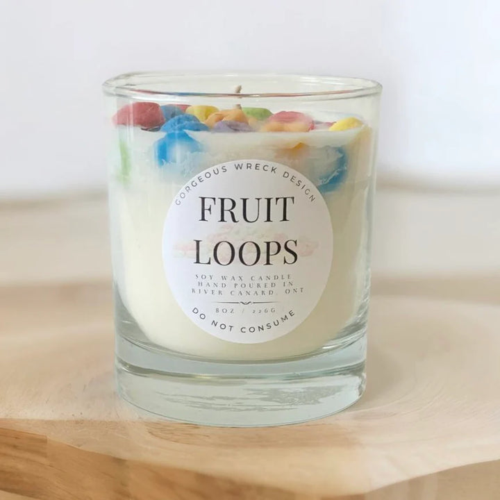 GORGEOUS WRECK DESIGN FRUIT LOOPS DESSERT CANDLE