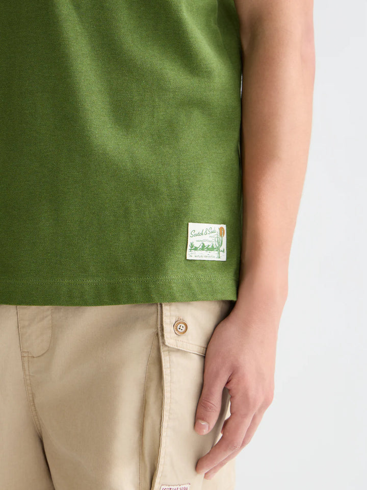 MELANGE LOGO POLO "GARDEN GREEN"