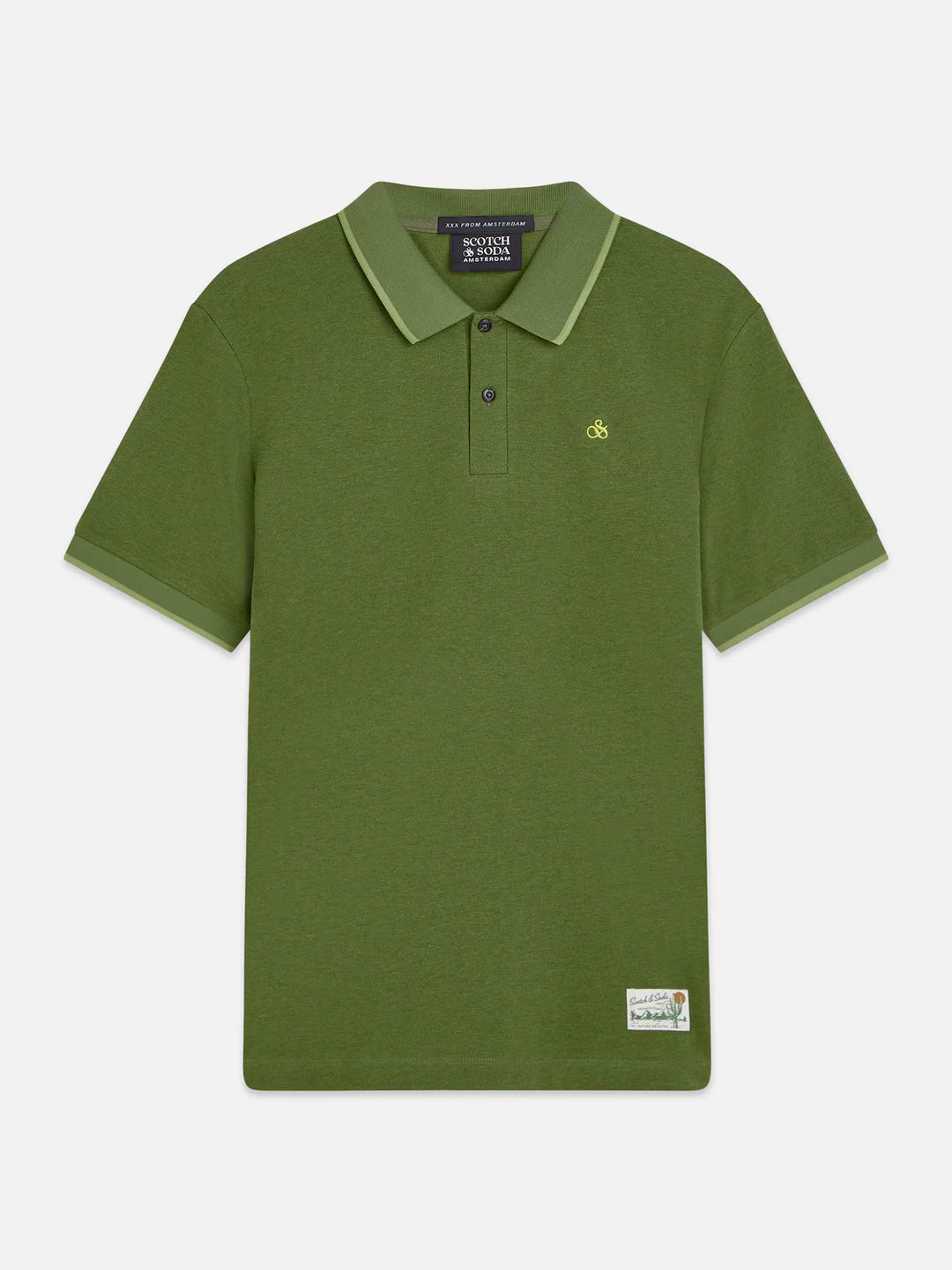 MELANGE LOGO POLO "GARDEN GREEN"